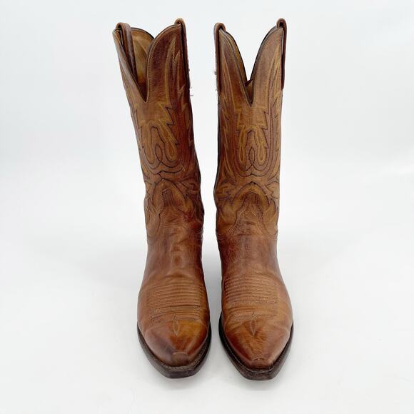 Lucchese Savannah N4540 Women’s 6.5 Tan Leather Snip Toe Cowgirl Western Boots - Picture 5 of 11